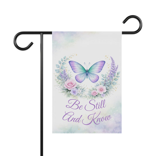 Be Still and Know Butterfly Garden Flag