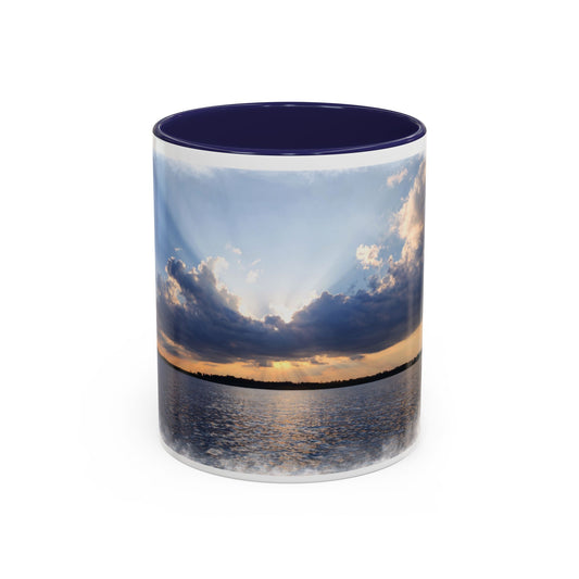 Sunset Lake Accent Mug – Serene Dragonfly Scenic Coffee Cup (11/15 oz)