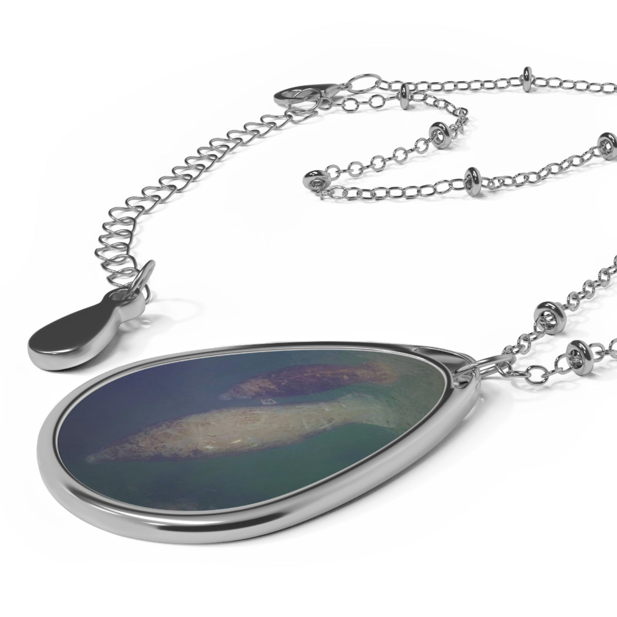 Oval Teardrop Photo Pendant Necklace — Personalized Oval Locket Necklace