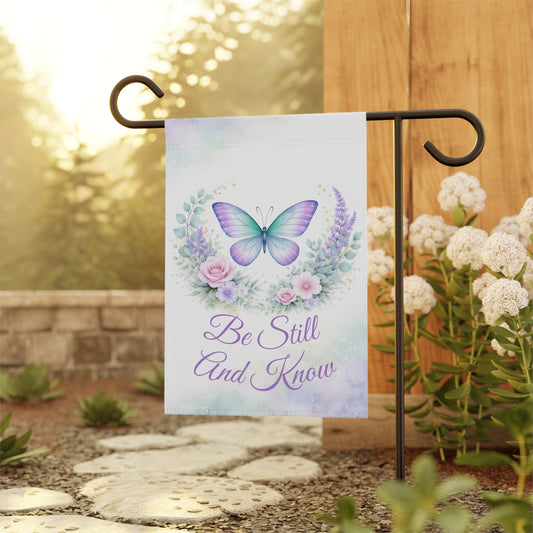 Be Still and Know Butterfly Garden Flag