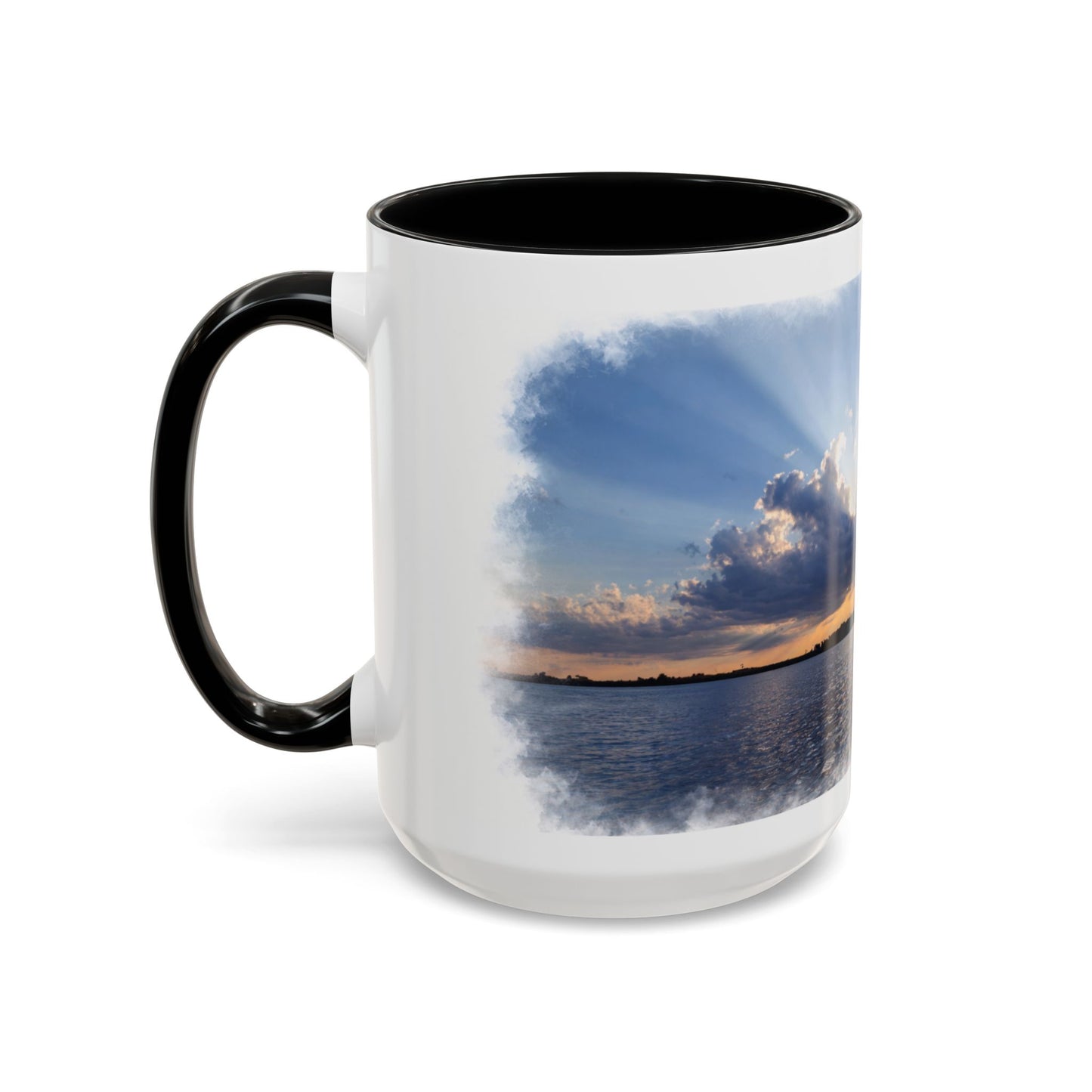 Sunset Lake Accent Mug – Serene Dragonfly Scenic Coffee Cup (11/15 oz)