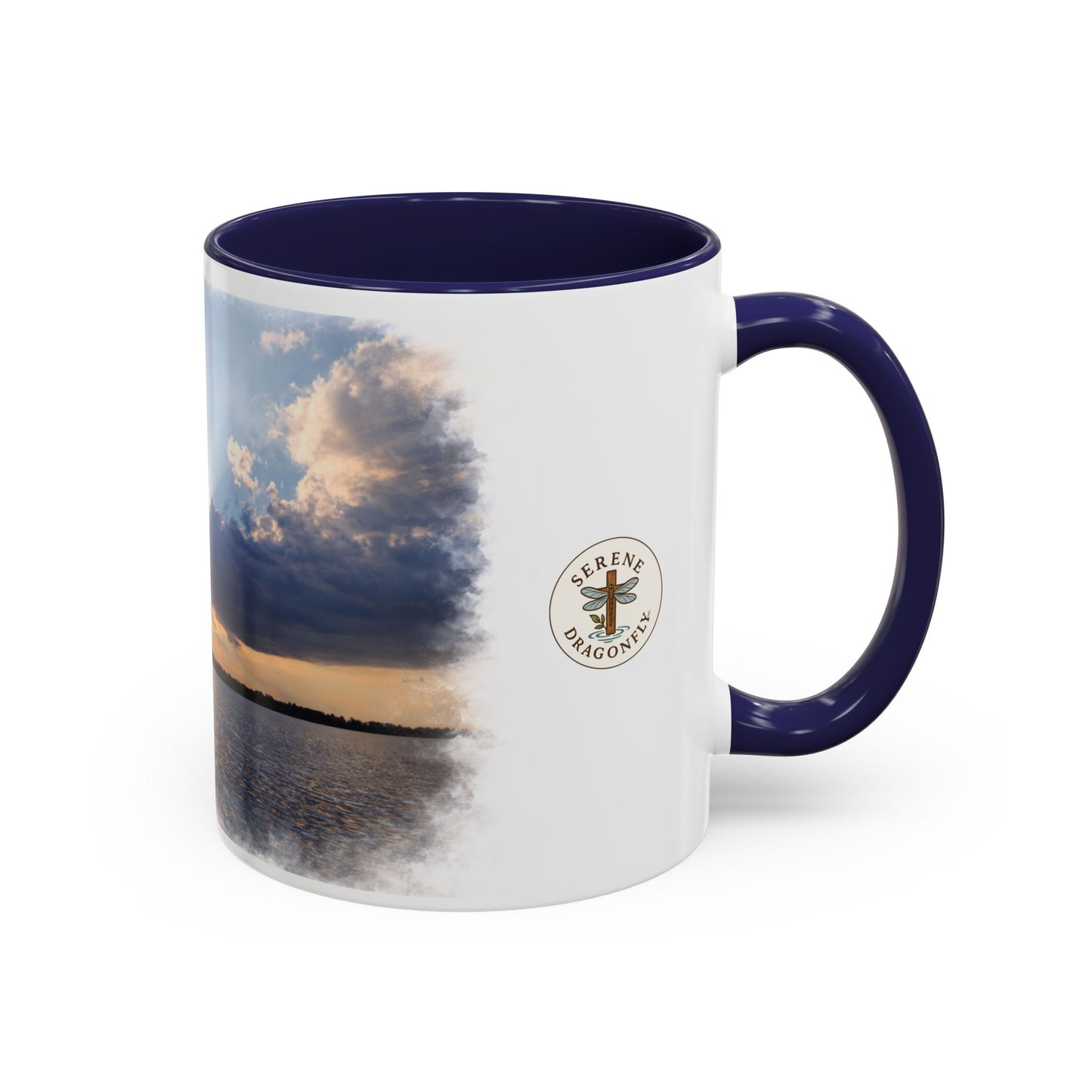 Sunset Lake Accent Mug – Serene Dragonfly Scenic Coffee Cup (11/15 oz)