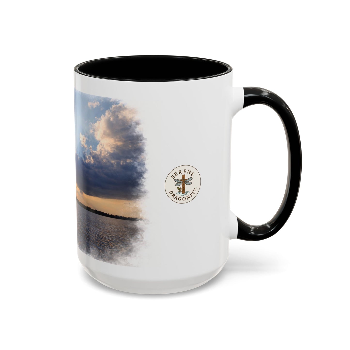 Sunset Lake Accent Mug – Serene Dragonfly Scenic Coffee Cup (11/15 oz)