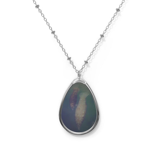 Oval Teardrop Photo Pendant Necklace — Personalized Oval Locket Necklace