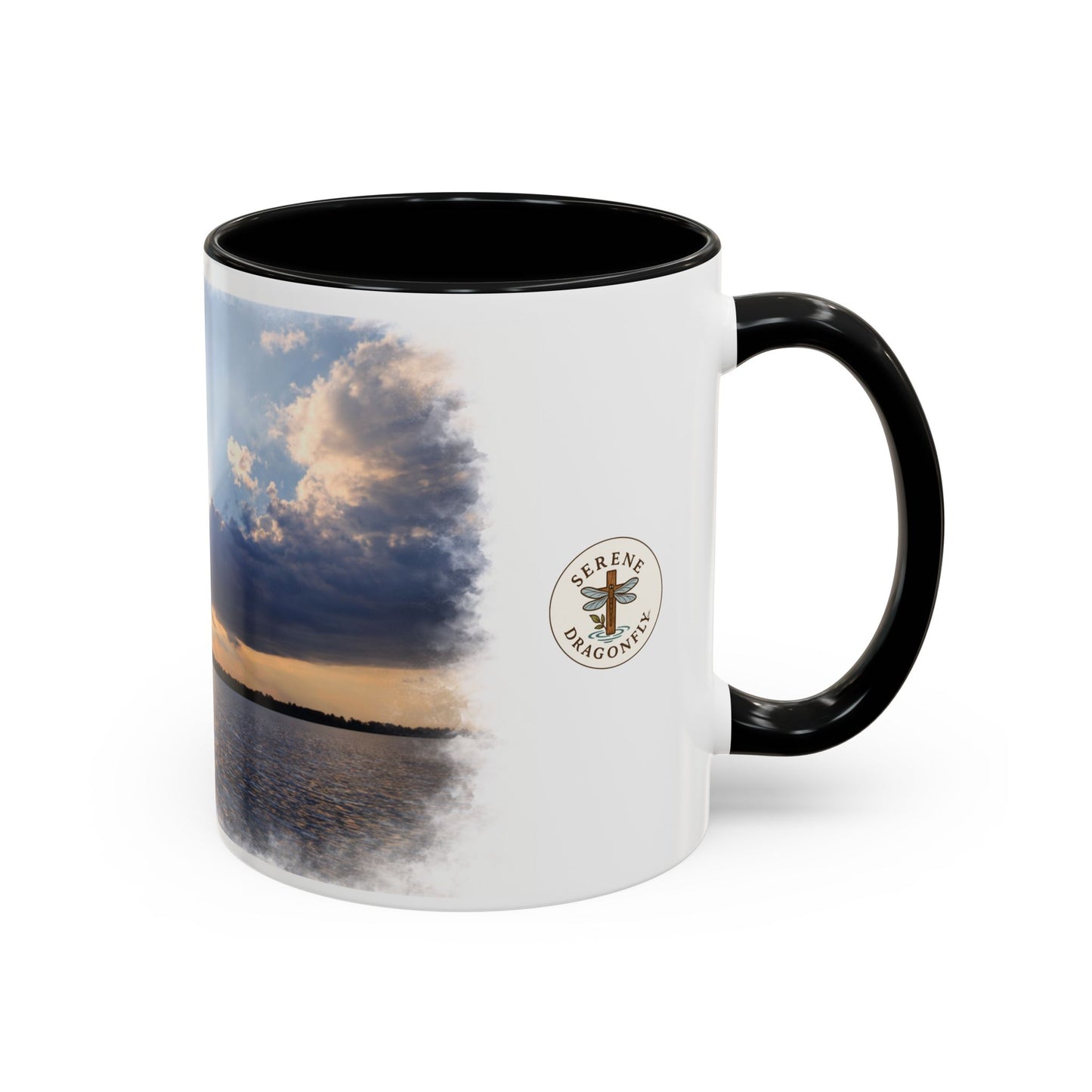 Sunset Lake Accent Mug – Serene Dragonfly Scenic Coffee Cup (11/15 oz)