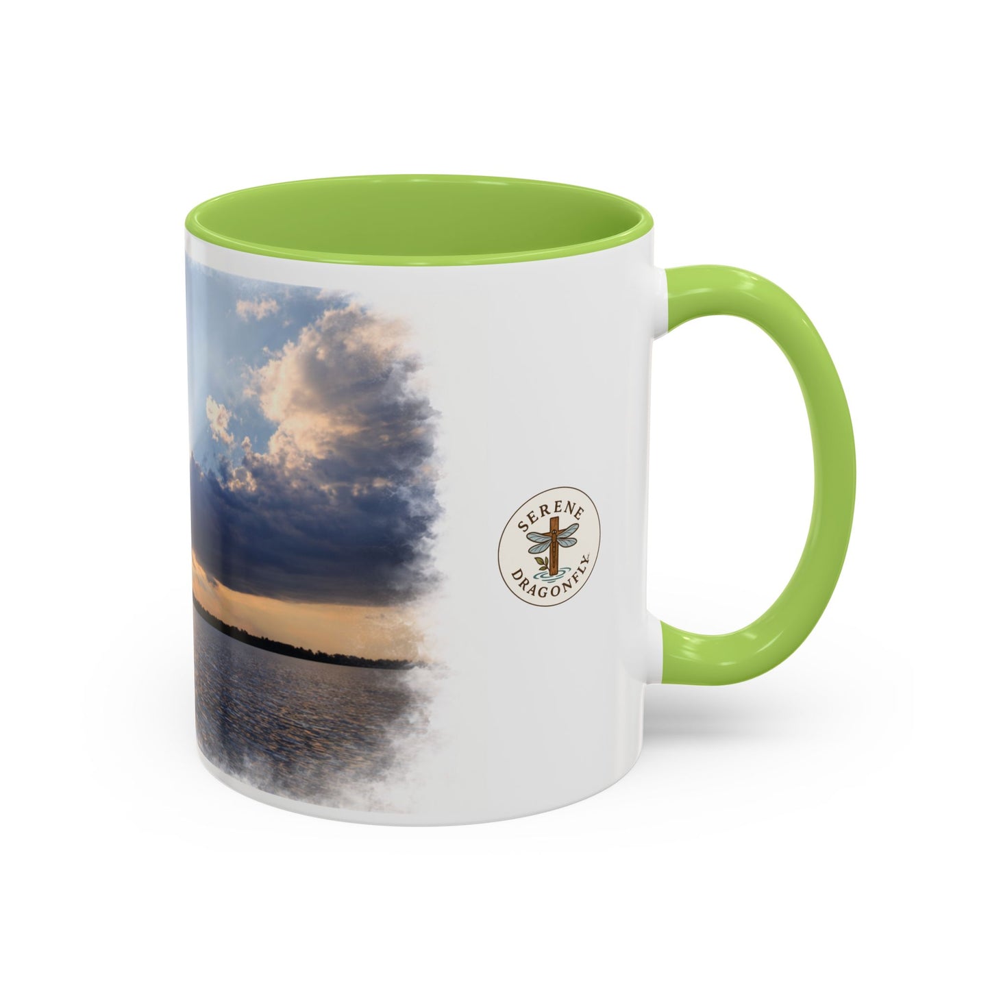 Sunset Lake Accent Mug – Serene Dragonfly Scenic Coffee Cup (11/15 oz)