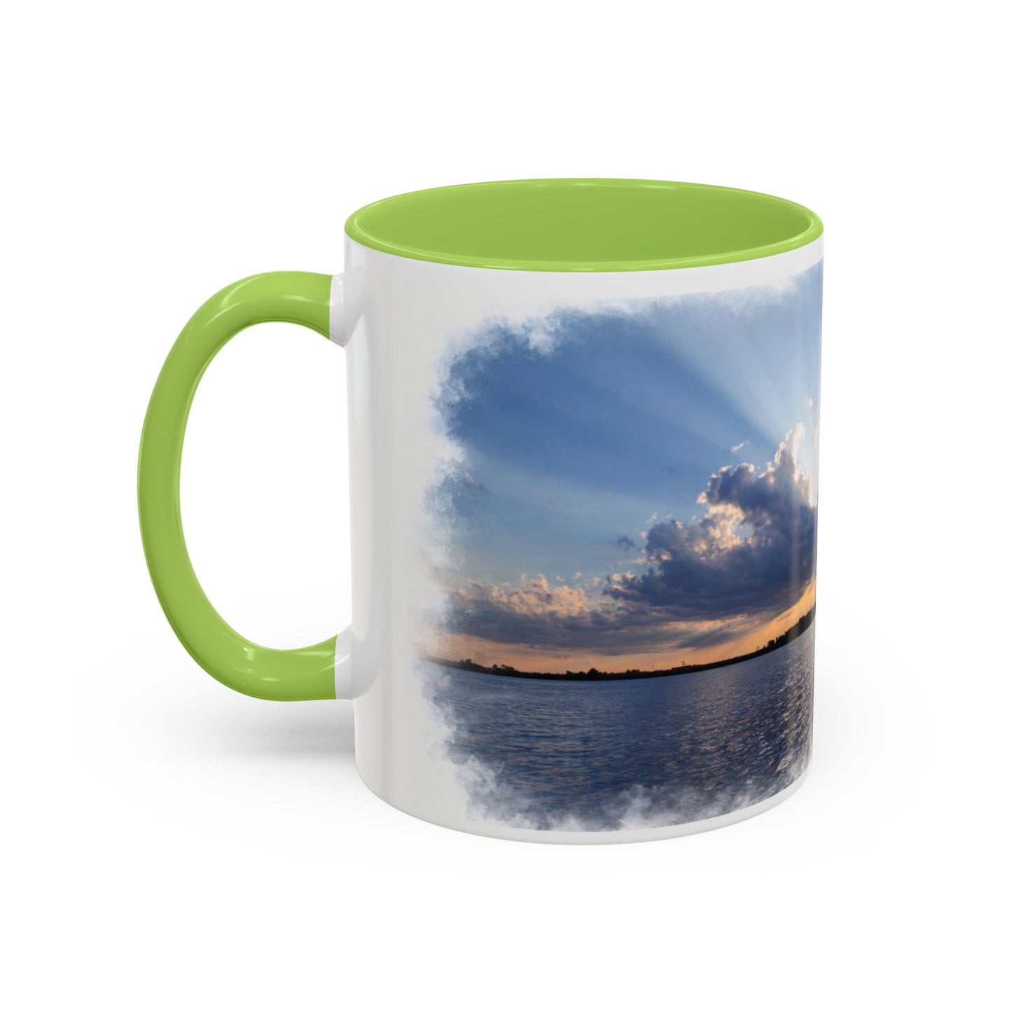 Sunset Lake Accent Mug – Serene Dragonfly Scenic Coffee Cup (11/15 oz)